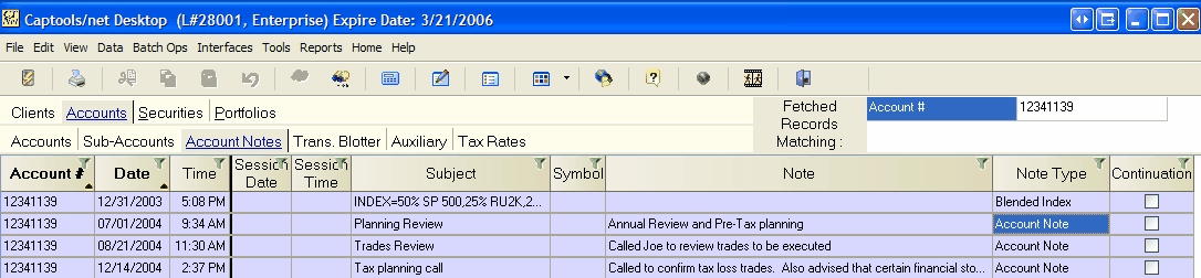 AccountNotes